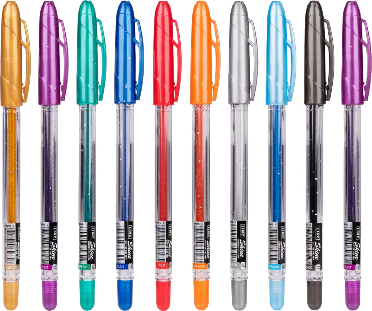 Набір ручок Linc з глітером Shine мікс кольорів 1,0 мм 10 шт. (8904106835189)