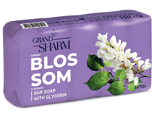 Фото - Тверде мило Grand Шарм Липовый цвет и Акация 5x70 г (4820195500521) Фото - Тверде мило Grand Шарм Липовый цвет и Акация 5x70 г (4820195500521)