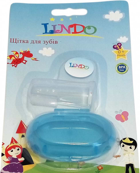 Фото - Зубная щетка мануальная детская Lindo в  футляре, голубая (Pk 073 гол)