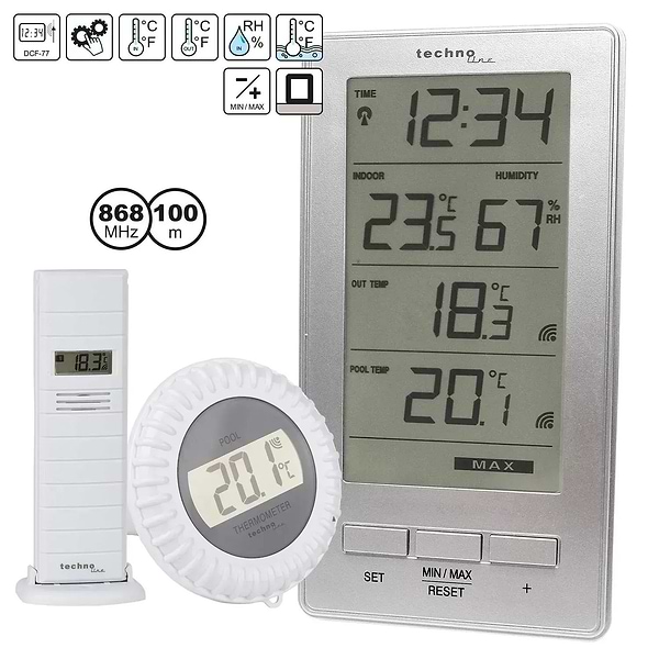 Фото - Термогигрометр Technoline WS9069 IT Silver