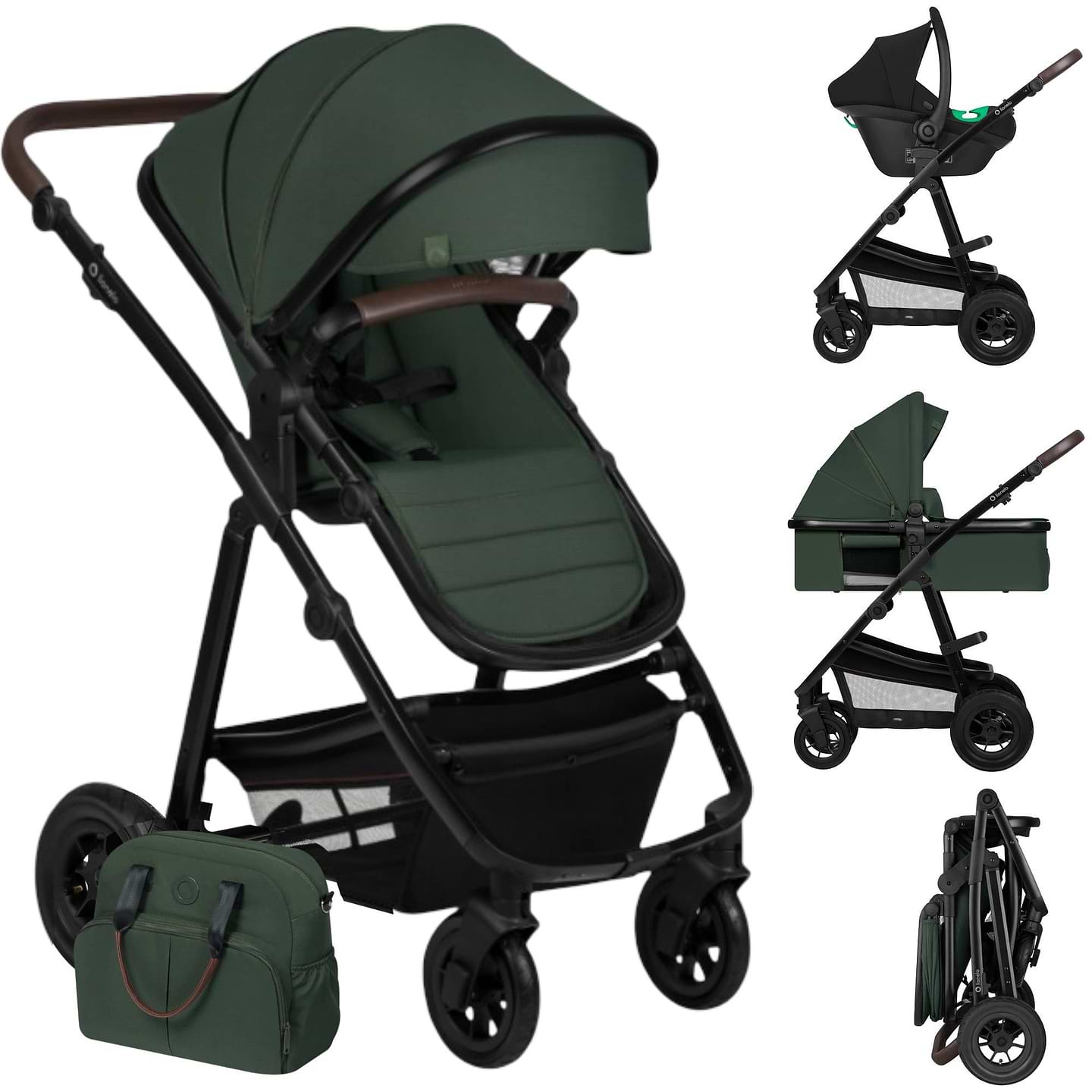 Коляска універсальна 3 в 1 Lionelo LO-AMBER 3IN1 GREEN FOREST