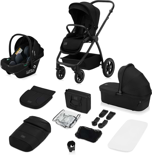 Фото - Коляска універсальна 3 в 1 Lionelo Meril Black Onyx