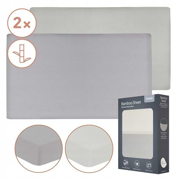 Фото - Простынь детская Lionelo Bamboo Sheet Off White Grey 118x61