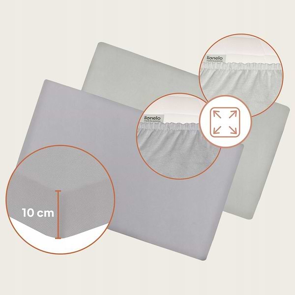 Фото - Простынь детская Lionelo Bamboo Sheet Off White Grey 118x61