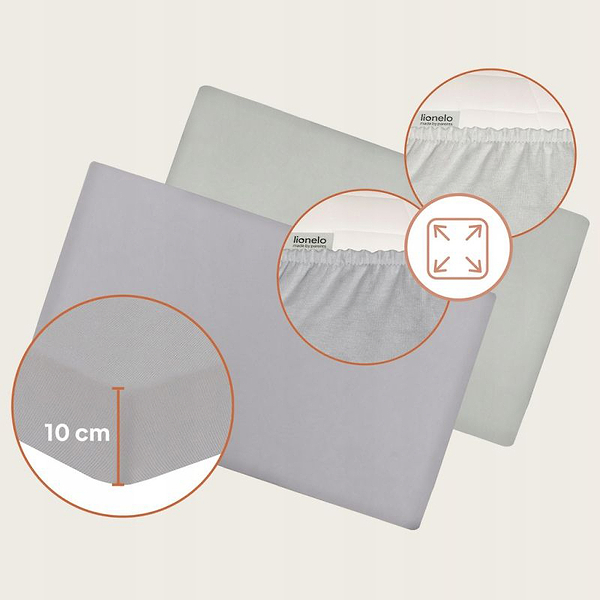 Фото - Простынь детская Lionelo Bamboo Sheet Off White Grey 80x43