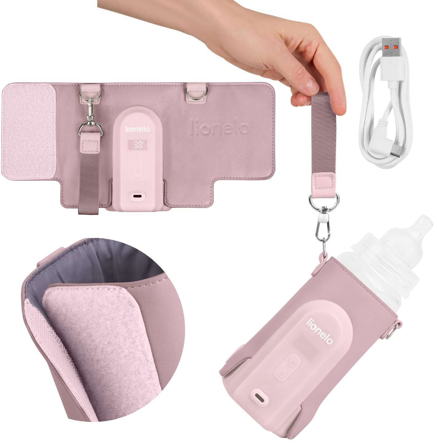 Подогреватель детских бутылочек дорожный Lionelo THERMUP GO EVO BEIGE TAUPE