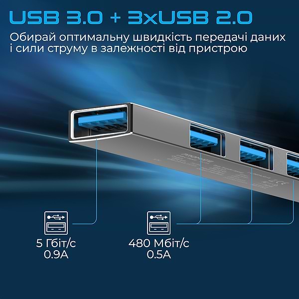 Фото - Хаб USB Promate Litehub-4 Grey