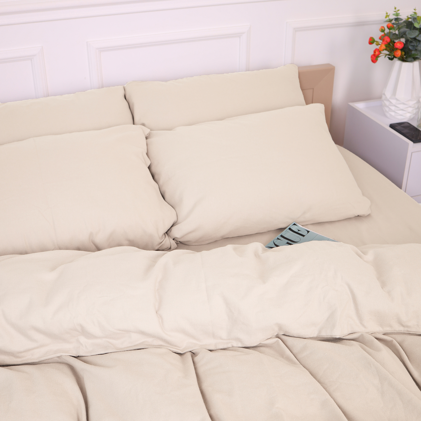 Простирадло двоспальне MirSon Фланель 007 Milk 180x200 см (2200009651007)