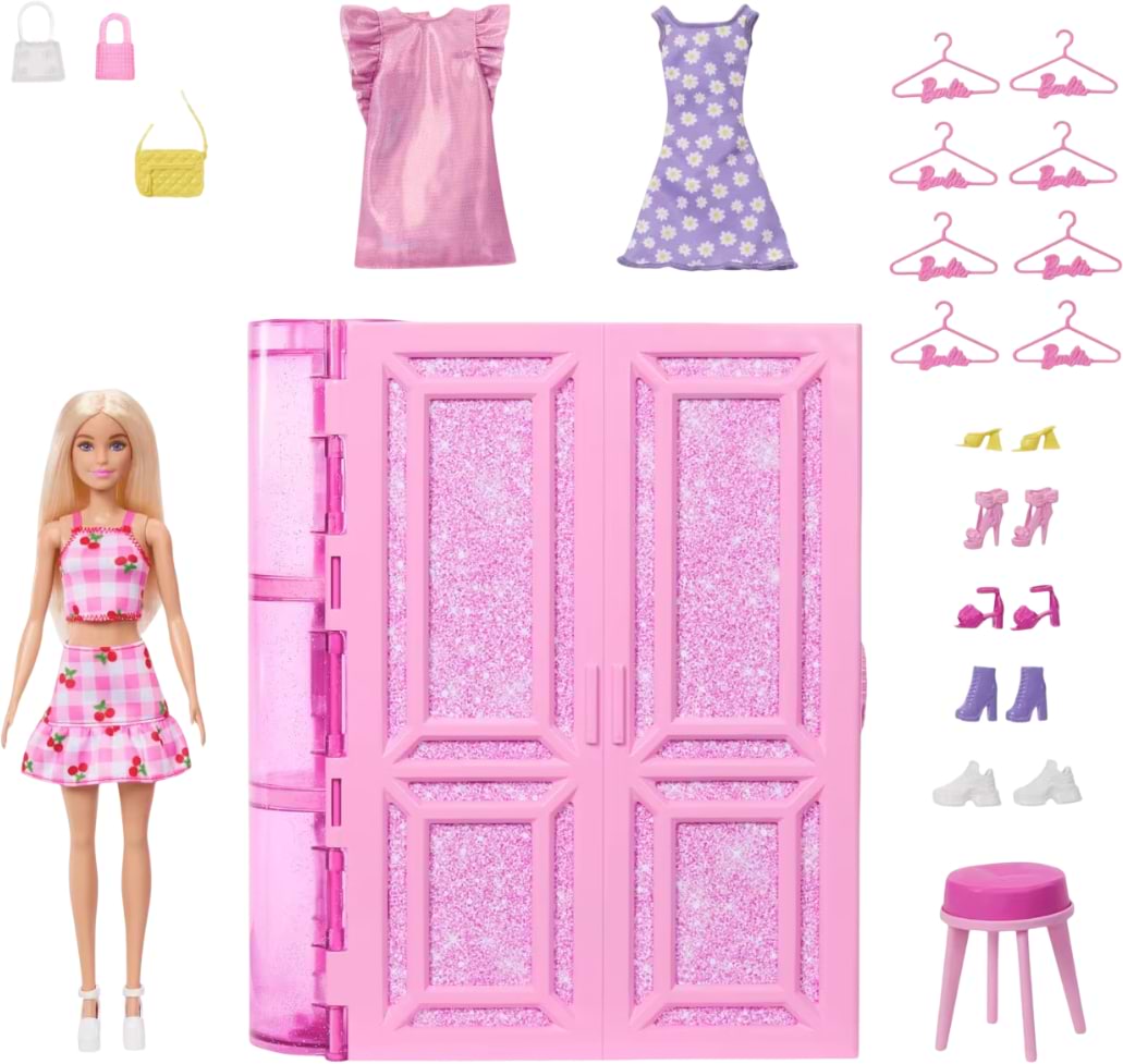 Купити Ігровий набір Barbie Стильна гардеробна з лялькою (HXD58) - Фото 1 Ігровий набір Barbie Стильна гардеробна з лялькою (HXD58) - Фото 1