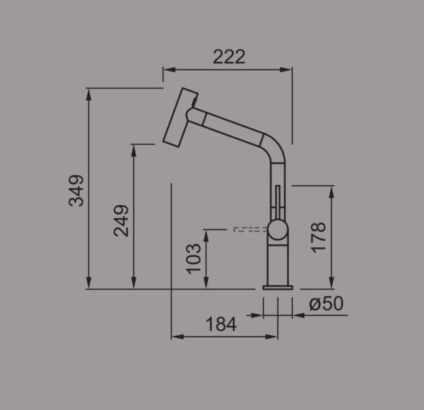 Фото - Смеситель кухонный Elleci Loch black 86