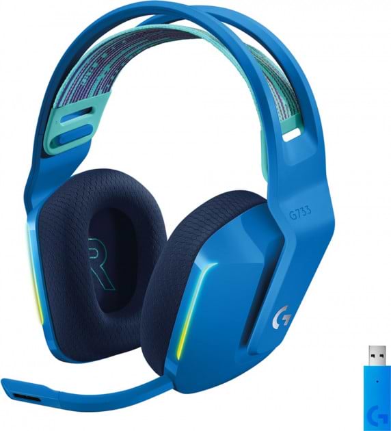 Фото - Гарнітура бездротова ігрова Logitech G733 Lightspeed Blue (981-000943)