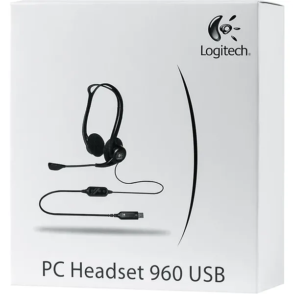 Фото - Гарнитура компьютерная Logitech PC Headset 960 USB (981-000100)