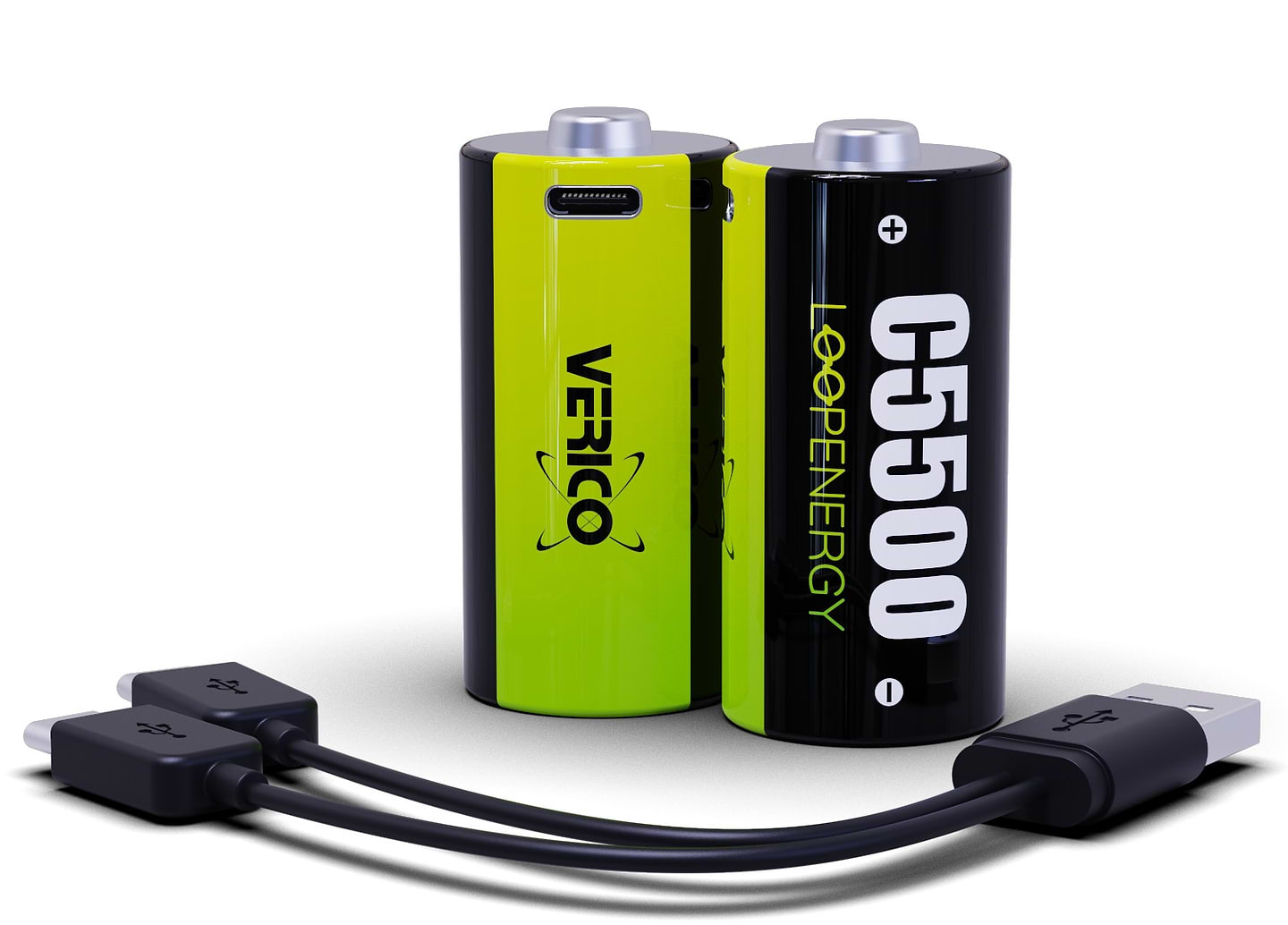 Батарейка тип C (LR-14) Verico Loop Energy C/R14 USB Type-С 3700mAh 5550mWh-1.5V Li-ion 2 шт. (1BTOV-A4N0A2-NN)