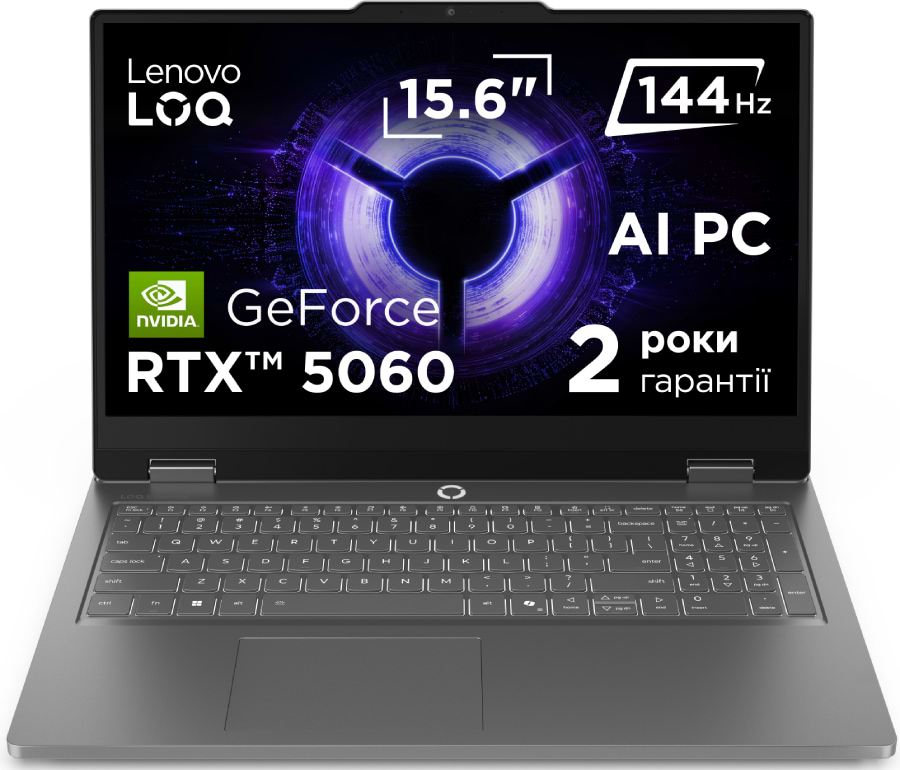 Купити Ноутбук ігровий Lenovo LOQ Essential 15IRX11 (83SC002TRA) Luna Grey - Фото 1 Ноутбук ігровий Lenovo LOQ Essential 15IRX11 (83SC002TRA) Luna Grey - Фото 1