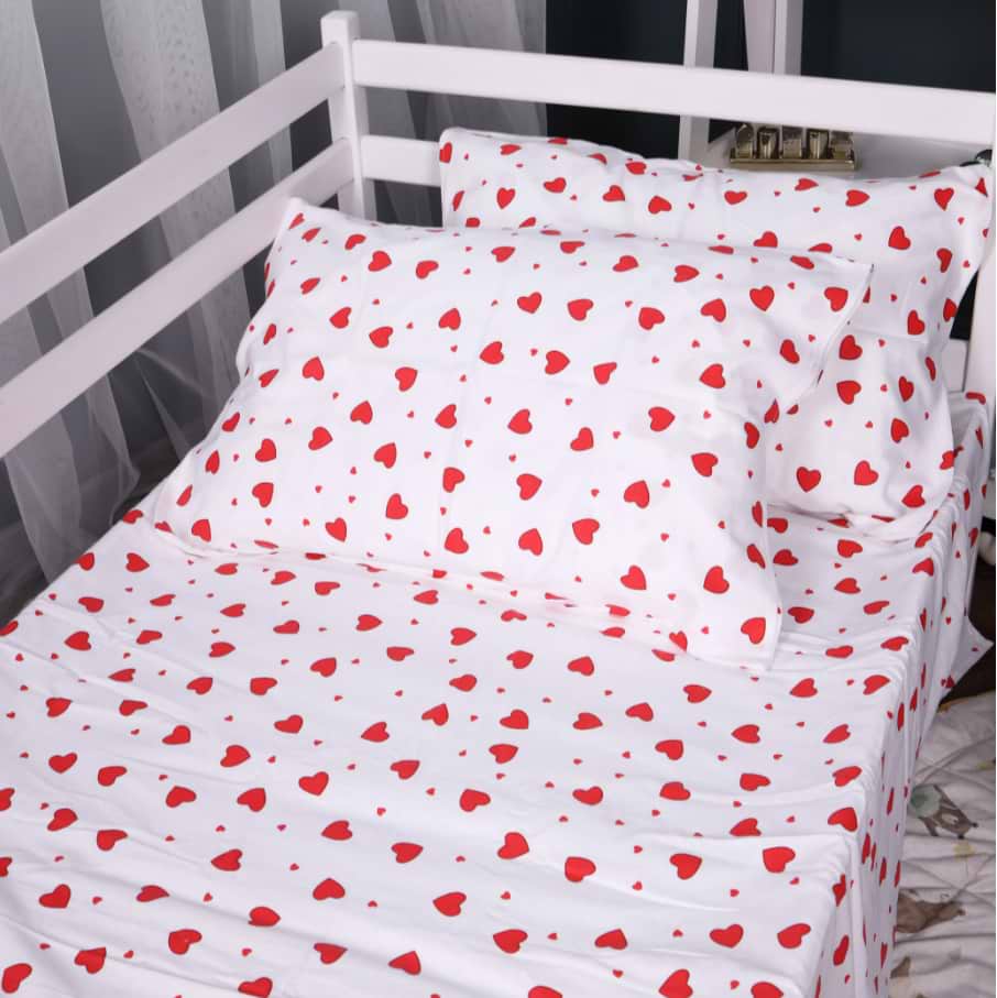 Простирадло двоспальне MirSon Фланель 015 Love 180x190 см (2200009652943)