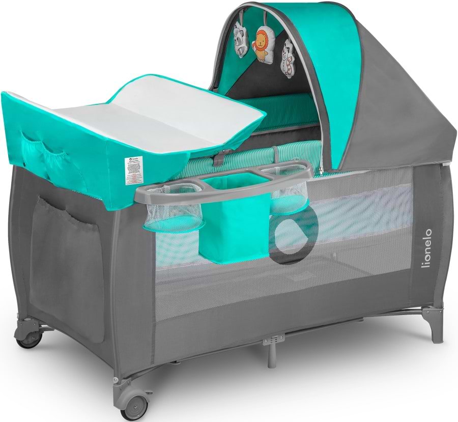 Манеж-ліжко Lionelo Sven Plus Turquoise Grey