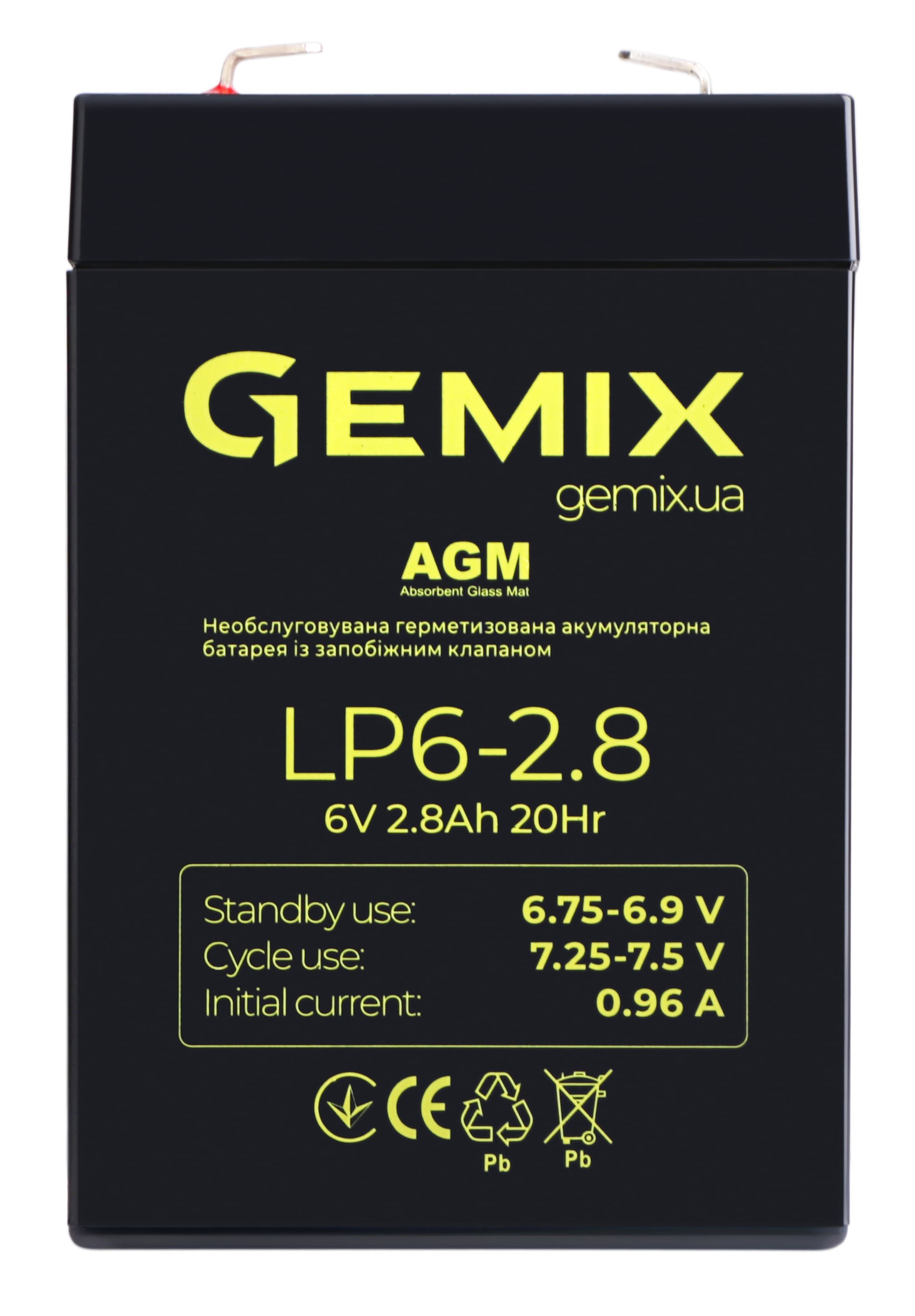 Аккумулятор для ИБП Gemix LP6-2.8