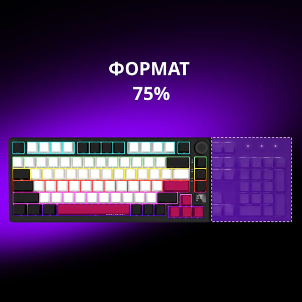 Фото - Клавіатура бездротова ігрова Lorgar KBP7075W Wireless Gaming Mechanical Pro Black-Red (LRG-KBP7075W-BK-US)