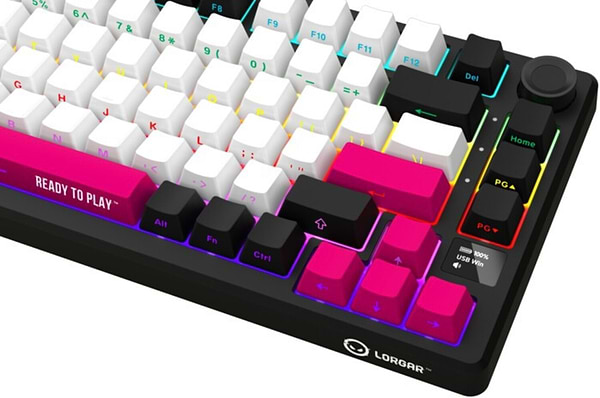 Фото - Клавіатура бездротова ігрова Lorgar KBP7075W Wireless Gaming Mechanical Pro Black-Red (LRG-KBP7075W-BK-US)