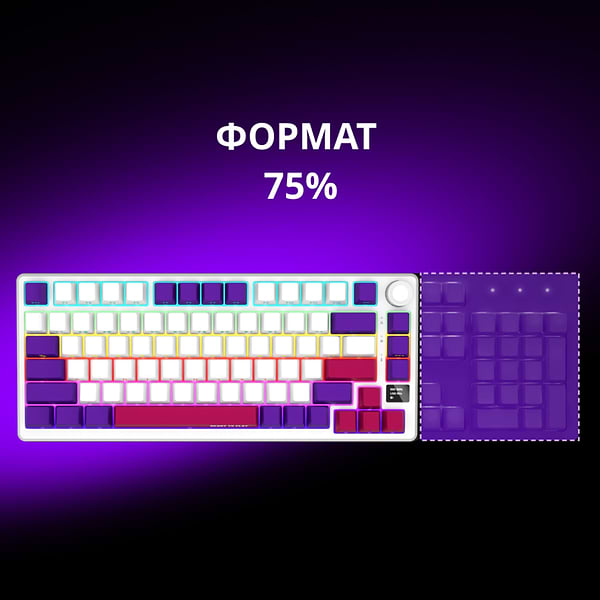 Фото - Клавіатура бездротова ігрова Lorgar KBP7075W Wireless Gaming Mechanical Pro White (LRG-KBP7075W-WH-US)