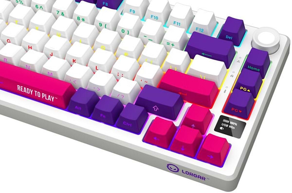 Фото - Клавіатура бездротова ігрова Lorgar KBP7075W Wireless Gaming Mechanical Pro White (LRG-KBP7075W-WH-US)