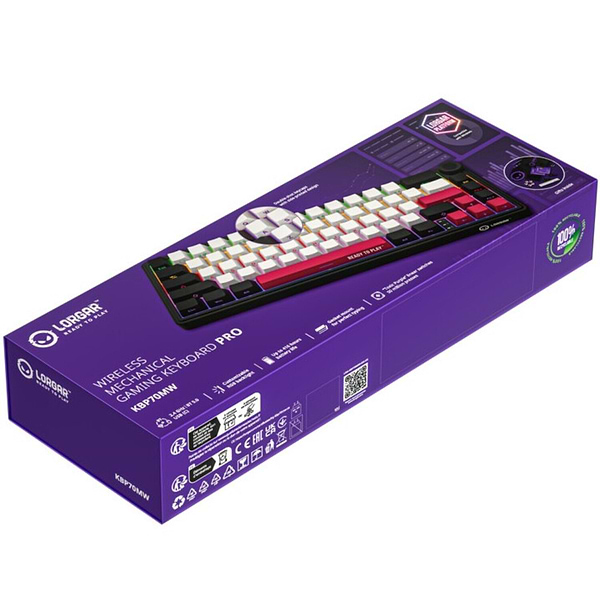 Фото - Клавіатура бездротова ігрова Lorgar KBP70MW Wireless Mechanical Pro Black-Red (LRG-KBP70MW-BK-US)