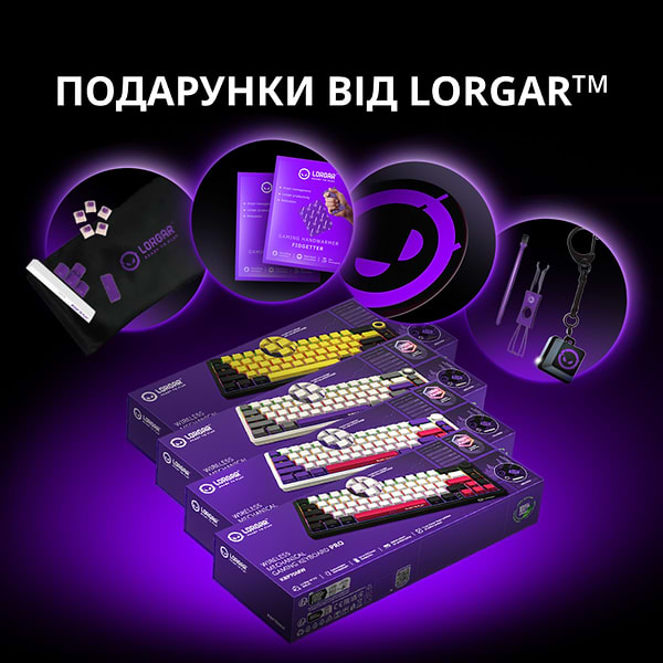 Фото - Клавіатура бездротова ігрова Lorgar KBP70MW Wireless Mechanical Pro Black-Red (LRG-KBP70MW-BK-US)