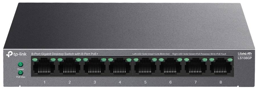 Фото - Коммутатор локальної мережі (Switch) TP-Link LS108GP