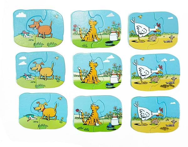 Фото - Настільна гра (до 2 років) Taka Maka Котик, собачка, курочка 3 в 1 (18 ел) - знайди відмінності (190001-UA)