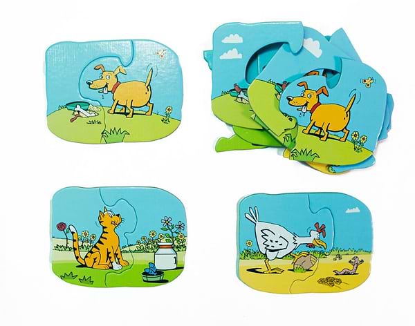 Фото - Настільна гра (до 2 років) Taka Maka Котик, собачка, курочка 3 в 1 (18 ел) - знайди відмінності (190001-UA)