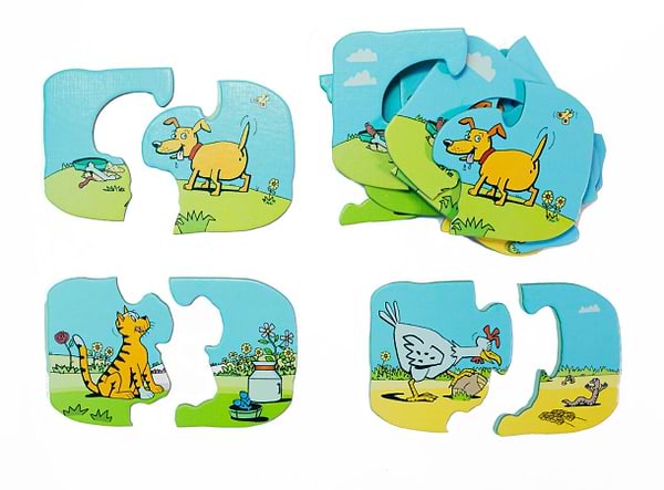 Фото - Настільна гра (до 2 років) Taka Maka Котик, собачка, курочка 3 в 1 (18 ел) - знайди відмінності (190001-UA)