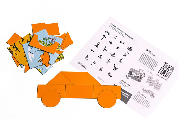 Фото - Пазли (3-4 роки) Taka Maka Курочка (28 ел) - геометричний пазл-розмальовка (210001-UA)