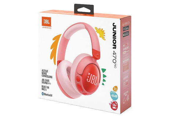 Фото - Навушники накладні бездротові JBL Jr 470 nc Pink (JBLJR470NCPIK)