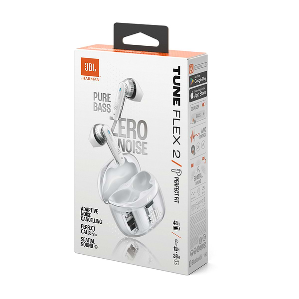 Фото - Навушники-вкладиші бездротові TWS JBL Tune Flex 2 Ghost White (JBLTFLEX2GWHT)