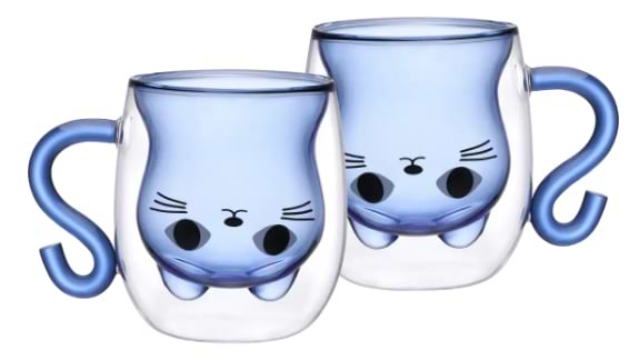 Набір чашок з подвійними стінками Vittora VT-5318-250 KITTY BLUE 2 шт. 250 мл