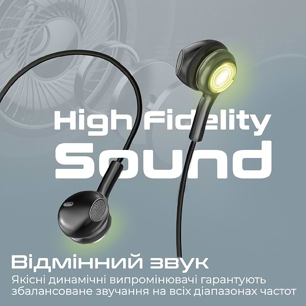 Фото - Навушники вкладиші дротові Promate lumibuds-c.black