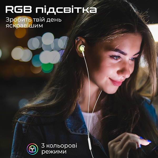 Фото - Навушники вкладиші дротові Promate lumibuds-c.silver