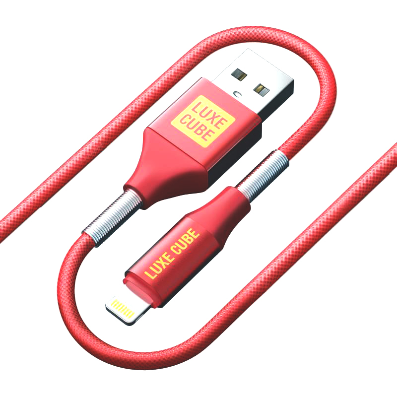 Кабель синхронізації даних Luxe Cube Armored USB-Lightning 1m Red (8886668686099)