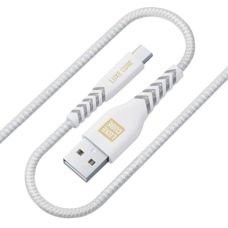 Кабель синхронізації даних Luxe Cube Kevlar USB-microUSB 1.2m White (8886668686266)