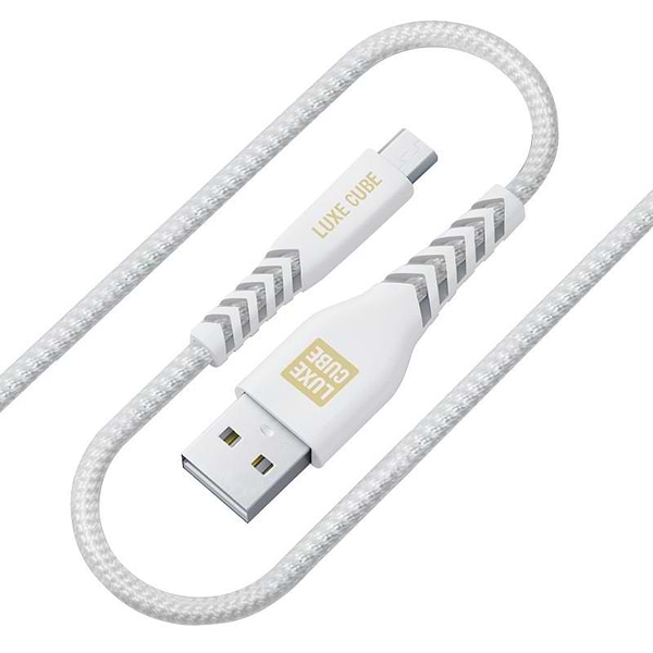 Фото - Кабель синхронізації даних Luxe Cube Kevlar USB-microUSB 1.2m White (8886668686266)