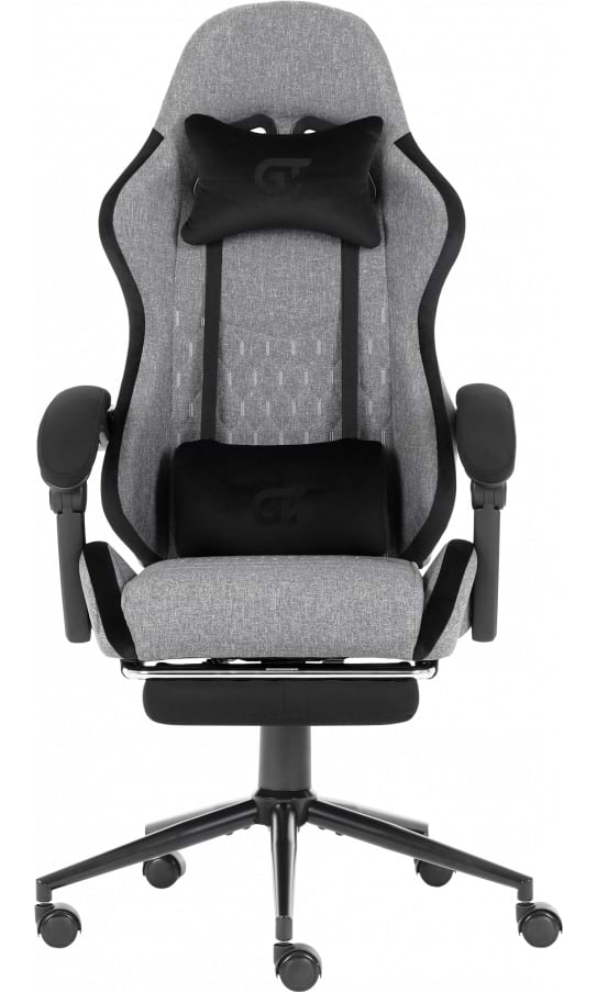 Кресло для геймеров GT Racer X-2324 Fabric Gray/Black Suede - Фото 1