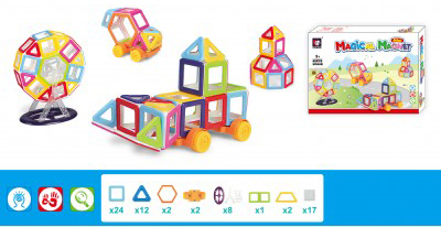 Фото - Магнітний конструктор XINBIDa 68 ел. (M058B)