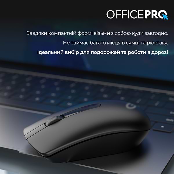 Фото - Миша бездротова OfficePro Silent Click Wireless Black (M175B)