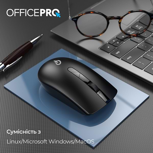 Фото - Миша бездротова OfficePro Silent Click Wireless Black (M175B)