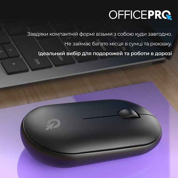 Фото - Миша бездротова OfficePro Silent Click Wireless Black (M185B)