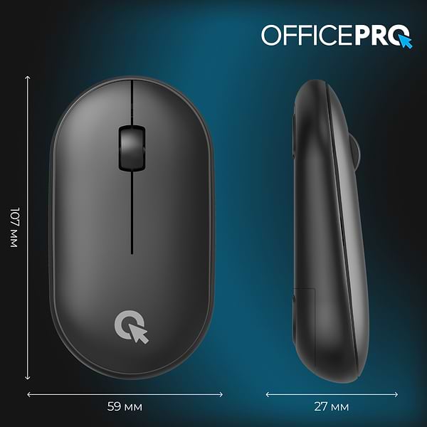 Фото - Миша бездротова OfficePro Silent Click Wireless Black (M185B)