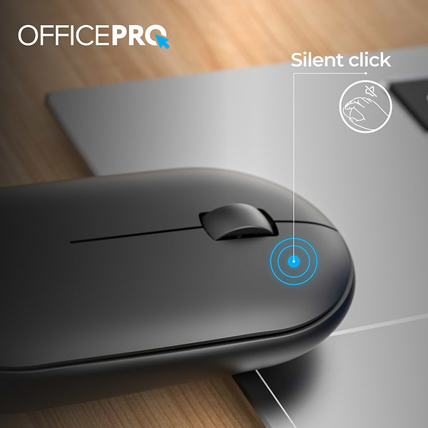 Фото - Миша бездротова OfficePro Silent Click Wireless Black (M185B)