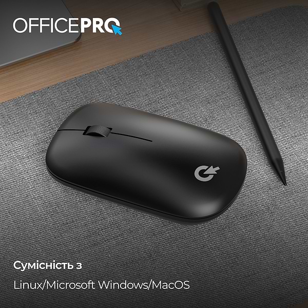 Фото - Миша бездротова OfficePro Silent Click Wireless Black (M225B)