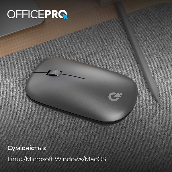 Фото - Миша бездротова OfficePro Silent Click Wireless Gray (M225G)