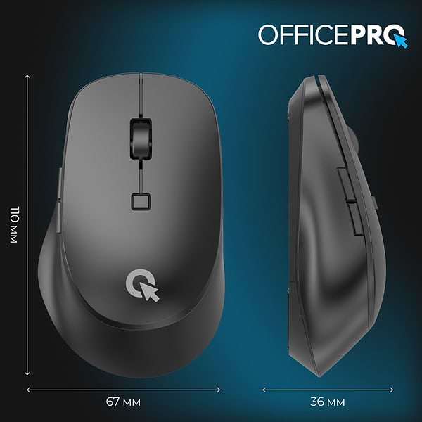 Фото - Миша бездротова OfficePro Silent Click Ergonomic Wireless Black (M305B)